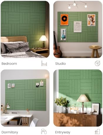 Fluxynara Felt Bulletin Board & Cork Board Alternative, Moss Green