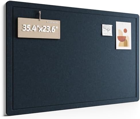 Fluxynara 35.4" x 23.6" Bulletin Board, Carbon Blue