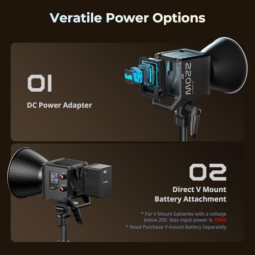 SMALLRIG RC 220B Pro 220W COB Video Light, Bi-Color Video Light 2700K-6500K