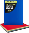 Hygloss Colored Poster Board 11 x 14, 50 Pack, Assorted Standard Colors