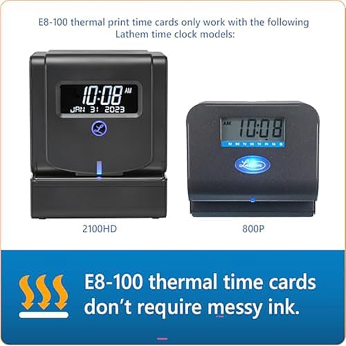 Lathem Weekly Employee Time Card Pack, 100 Count (E8-100)