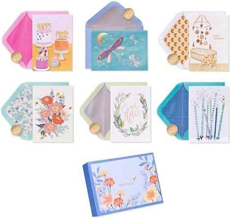 Papyrus 6-Count All Occasion Blank Card Assortment, Mixed Illustrated Designs