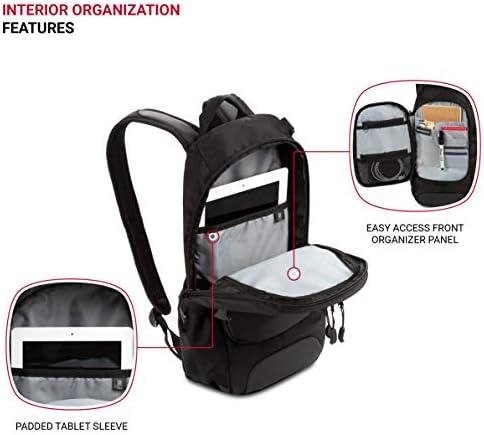 SwissGear 3598 Backpack, Narrow Daypack, Ideal for Commuting and College