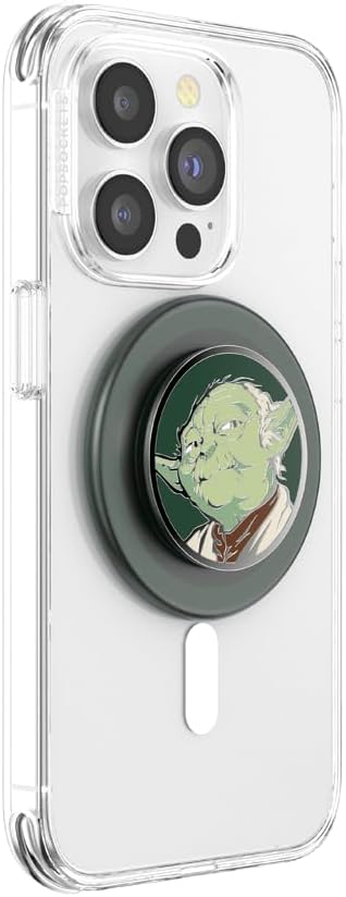 PopSockets Phone Grip for MagSafe, Magnetic Holder- Enamel Yoda | Removable, For Kindle / Android / iPhone, With Magnet, Star Wars, Grogu, iPad, Removable, Popper