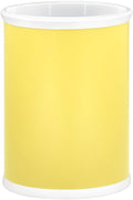 Kraftware Rainbow Oval Wastebasket with Plastic Liner, Adding Color and Fun to the Bathroom and All Other Rooms in the Home or Entertainment Space, 13 Quart Capacity, 2 piece Set, Yellow