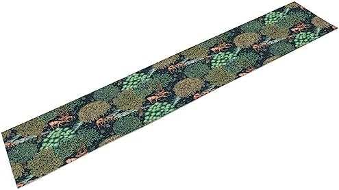William Morris Original Design Green Table Runner Vintage Flowers Table Runner for Dining Table Decor 13 x 120 Inch