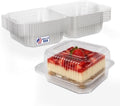 MT Products Clear Cake Slice Container 5" x 5" x 2.75" - To go Square Plastic Container (Pack of 10) - Made in the USA