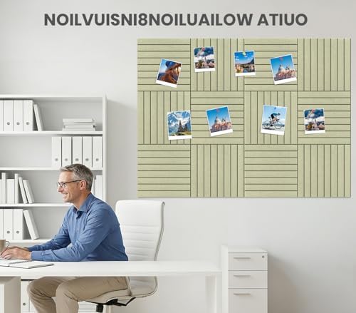 48" x 36" Large Felt Bulletin Board, Eight-Stripe Sage