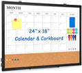 Calendar Whiteboard Dry Erase for Wall, 24" x 18" Month White Board Black