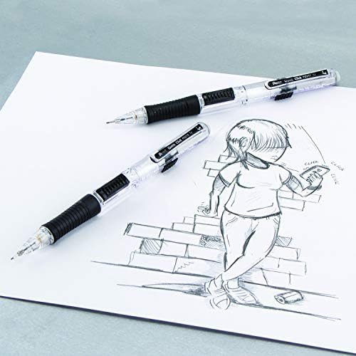Pentel Quick Click Mechanical Pencil, (0.7mm), Medium, Black Barrel, Box of 12 Pencils (PD217A)