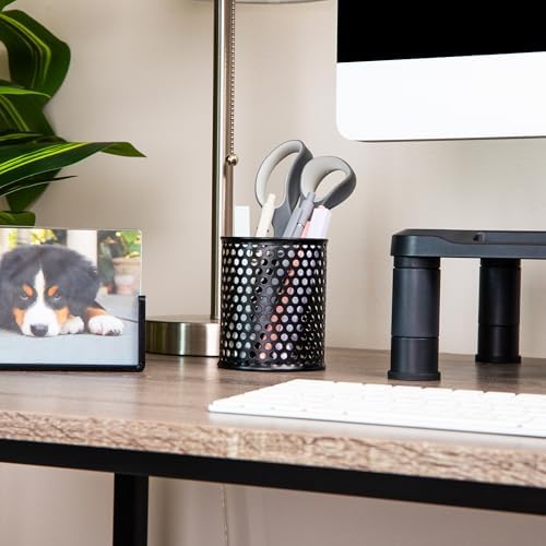 Mind Reader Metal Pen Cups, Mesh Pencil Holders, Desktop Organizer Set, Metal, Set of 3, Black