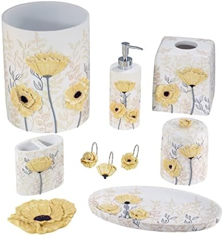 Avanti Linens - Waste Basket, Decorative Trash Can, Chic Home Decor (Marielle Collection)