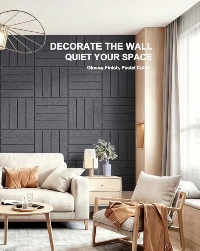 0.47" Thick Felt Wall Tiles 48"x36" Cork Board Alternative 12Pack 11.81"x11.81"Felt Bulletin Board Pin Board with Removable Adhesive tape&60 Pushpins for Home Office School(Bold-Charcoal Grey)