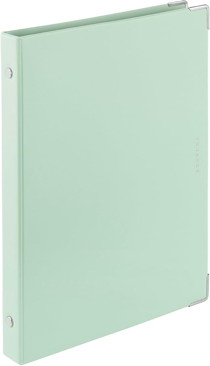 Maruman YOUANCE 20-Ring Binder, Holds 70 Sheets, A5 5.83"x8.27", Mint Green | Durable Vinyl Cover, Storage Pocket, Includes 10 3mm Graph Paper Sheets & Clear Sheet Protector, Made in Japan