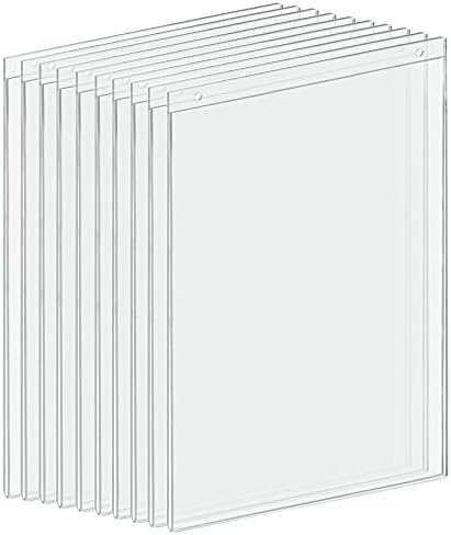 Azar 162708 11-Inch W by 17-Inch H Wall U-Frame Sign Holder, 10-Piece Set