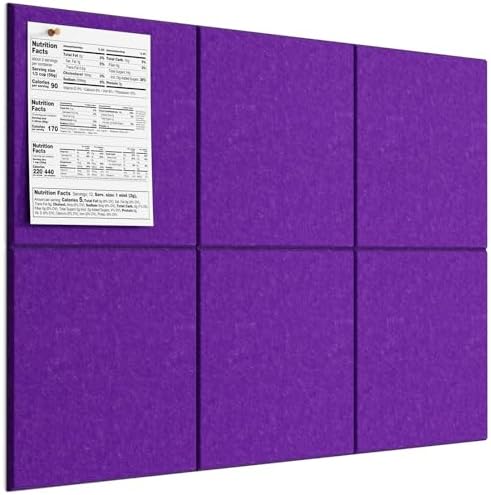MaxGear Felt Bulletin Board 36" x 24", Violet Felt Wall Tiles Push Pins