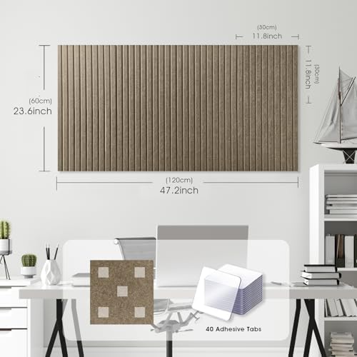 Large Felt Bulletin Board 48" x 24", Light Brown