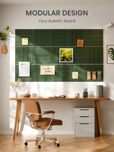 Bumusty 36" x 24" Large Cork Board Alternative, Moss Green
