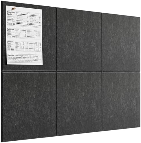 MaxGear Felt Bulletin Board 36" x 24", Dark Gray Felt Wall Tiles Push Pins