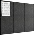 MaxGear Felt Bulletin Board 36" x 24", Dark Gray Felt Wall Tiles Push Pins