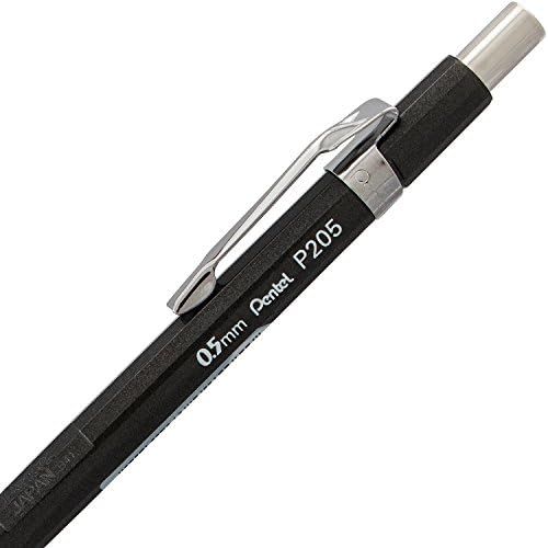 Pentel Sharp Mechanical Pencil, (0.5mm), Metallic Graphite Barrel, Box of 12 (P205MN)