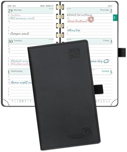 POPRUN Pocket Planner 2026-2027, Small 3.5''x6.5'' Academic Pocket Calendar