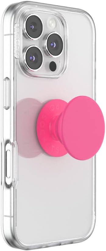 PopSockets Adhesive Phone Grip, Holder- Neon Pink | Secure Comfortable Hold, Anti-Drop, Kickstand, Hot Pink, Electronic Accessories, For iPad/Kindle/iPhone/Android