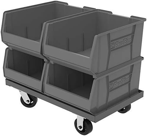 Akro-Mils 30289 Super-Size AkroBins Plastic Storage Bins, Space-Saving Stackable Bins for Garage, Classroom, Warehouse Organization, 24" L x 18" W x 12" H, Grey, 1-Pack