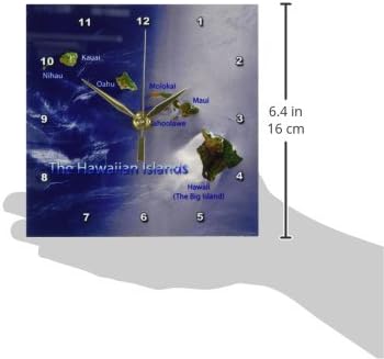 3dRose dc_55408_1 View of The Hawaiian Islands Desk Clock, 6 by 6"