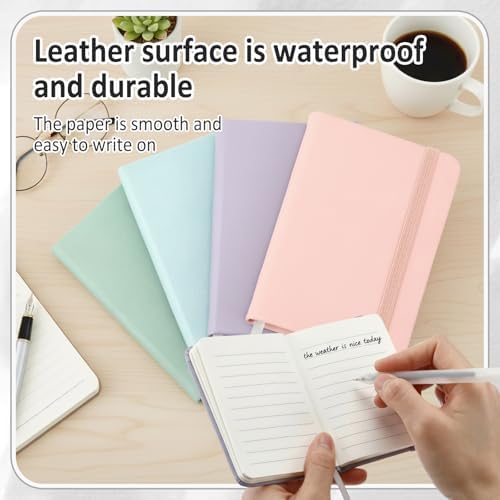 Ceenna 16 Packs Pocket Small Notebook Journals Mini Notebook bulk 192 Pages/96 Sheets Hardcover with Thick Lined Paper 3" x 4.4" A7 Small Notepad Pastel Color For Office Home Journey Supplies