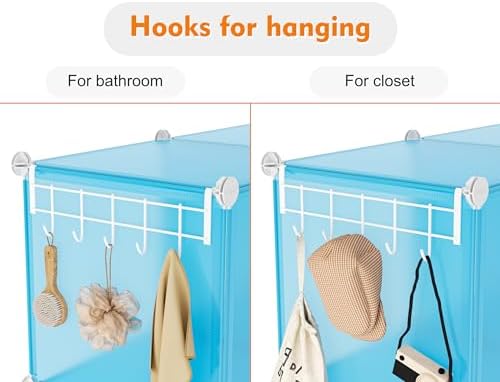 Portable Closet 6 Cube Closet Organizer and Storage Shelf Bookcase with Metal Hammer, Organizer Cabinet for Kids, Bedroom, Bathroom
