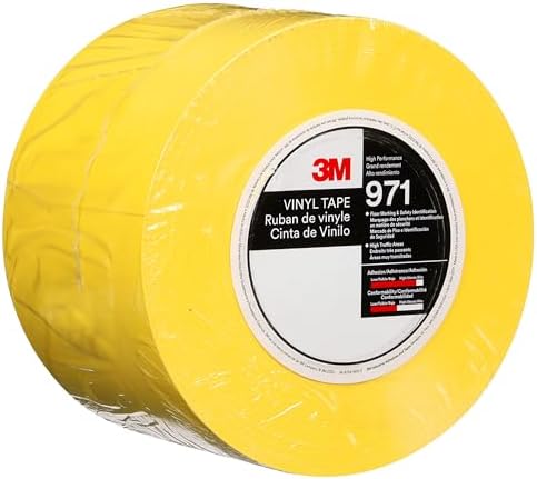 3M Durable Floor Marking Tape 971, Yellow, 4 in x 36 yd, 17 mil, 1 Roll