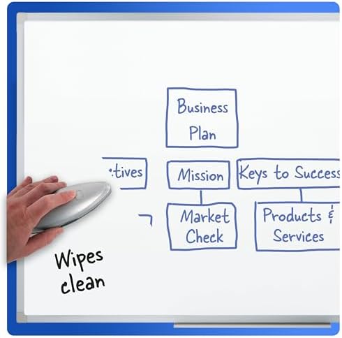 Mead Dry Erase Board 24" x 18" Non-Magnetic Whiteboard For Wall, White/Silver (Z85355)