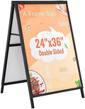 VEVOR A Frame Sidewalk Sign, 24x36 Inch Heavy Duty Slide-in Signboard Holder, Double-Sided Folding Sandwich Board Signs, Steel Pavement Sign Poster for Outdoor Business Street Advertising (Frame only)