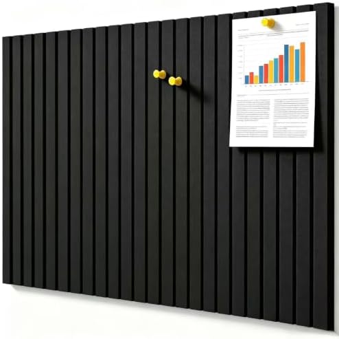 6-Pack Felt Wall Tiles, Black – 36" × 24" Cork Boards Alternative