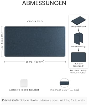 Fluxynara 35" x 17.1" Bulletin Board, Carbon Blue