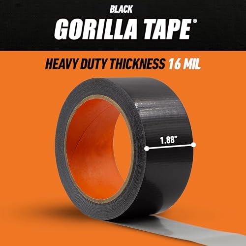 Gorilla Duct Tape, Black Tape, 1.88" x 35 yd (Bulk Pack of 18) - Heavy Duty and Weather Resistant for Indoor or Outdoor