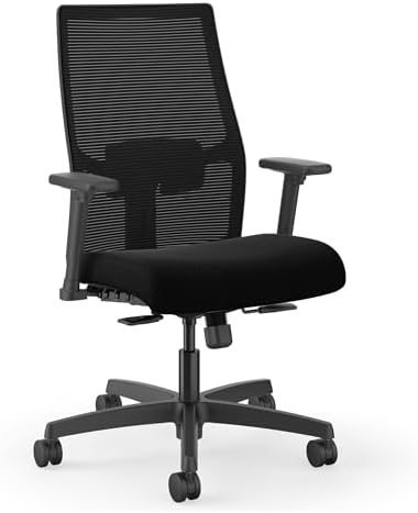 HON Ignition 2.0 Ergonomic Office Chair, Lumbar Support, Desk Chair, Black