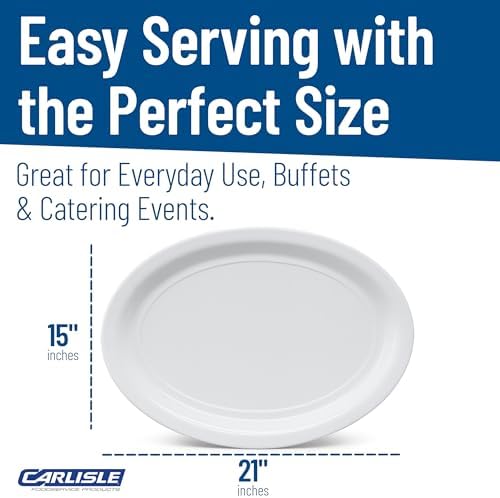 Carlisle FoodService Products Displayware Plastic Catering Platter 21" x 15" White