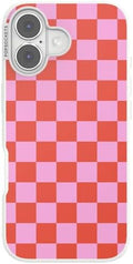 PopSockets iPhone 17 Phone Case with MagSafe- to-Go Wrap | Magnetic, Wireless Charging, Camera & Drop Protection, Checkered, Red, Textured
