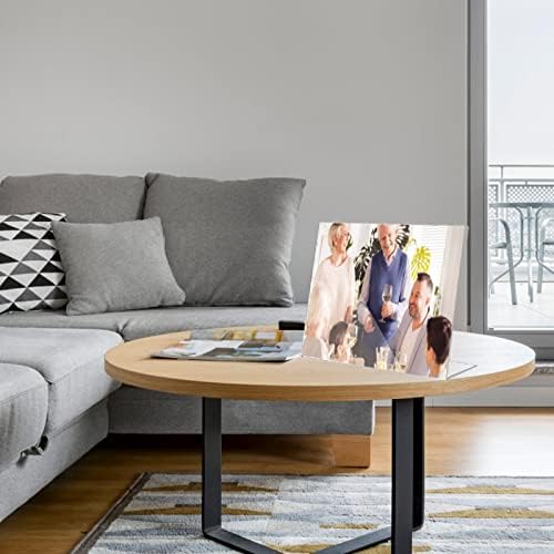 Acrylic Sign Holder 8.5 x 11 Horizontal 6 Pack Slant Back Acrylic Stands for Display Plexiglass Clear Acrylic Display Stands for Ad Frame, Picture Photo Frames, Promotions, Restaurants, Office
