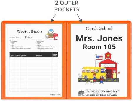 C-Line Classroom Connector School-to-Home Folders, Orange, 25 per Box (32002)