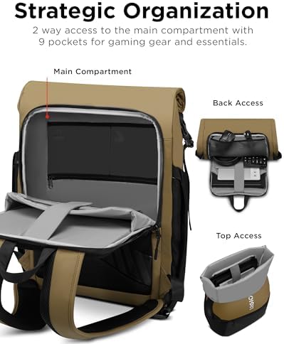 Lenovo Legion Gaming Laptop Backpack GB500, Expandable Capacity up to 25L, Fits 16-inch Laptops, Water Resistant