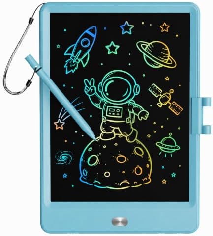 TEKFUN LCD Writing Tablet Doodle Board, 8.5'' Colorful Drawing Tablet Writing Pad, Gifts Toys for 3 4 5 6 7 Year Old Boys & Girls, Homeschool Sketch Toys Toddler Doodle Pad Kids Drawing Board (Blue)