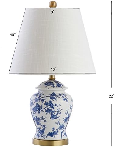 JONATHAN Y Penelope Ginger Jar 22" LED Table Lamp, Blue/White