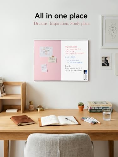 ARCOBIS Cork Board White Board Combo for Wall