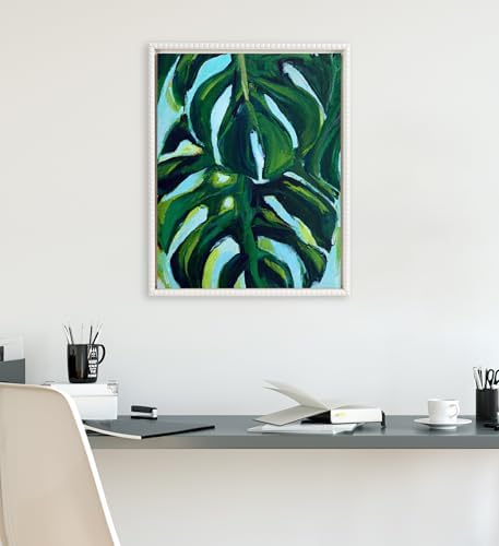 Kate and Laurel Sylvie Blank Framed Canvas Wall Art, 16x20 White Beaded, Modern Empty Canvas for Paint-Your-Own Art, Ready to Paint Premium Canvas Already Framed