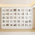5-Layer Wood Barrister Bookcase with Multiple Drawers & Shelves Bookcase Bookshelf Integrated Home Living Room Study Cabinet Modern Display Cabinet Shelf White 126" L x 13" W x 91" H