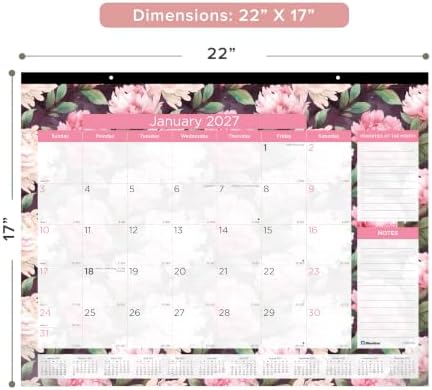 Blueline® 2027 Pink Monthly Desk Pad Calendar, 12 Months, January to December, 22" x 17", Pink (C193105)