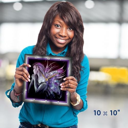 3dRose Wall Clock Silent - 10 inch - Mystical Fairy - Designs Angels or Fairy Themes